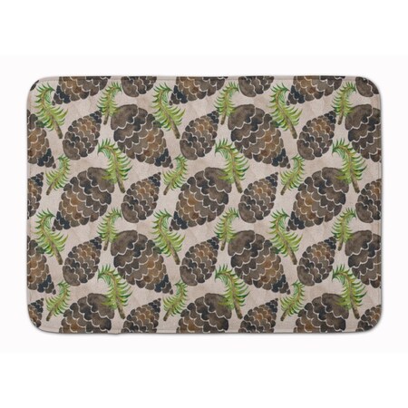 Carolines Treasures Watercolor Pine Cones Machine Washable Memory Foam Mat BB7489RUG